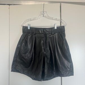 Abercrombie Black Vegan Leather Shorts (M)